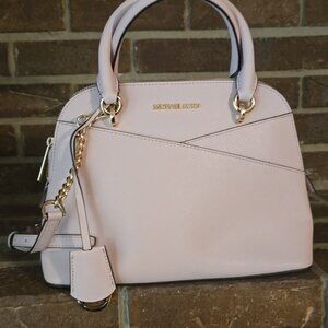 Michael Kors Jet set Travel Medium Dome Pink Saffiano Leather Satchel Crossbody